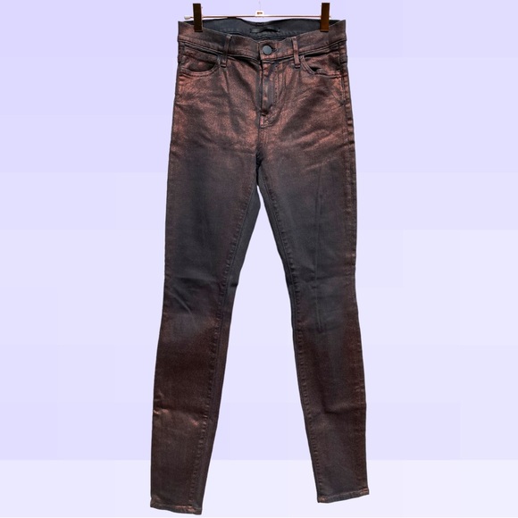 Koral Denim - KORAL Metallic Coated Black Super Skinny Jeans Pants Size 27 Made in USA